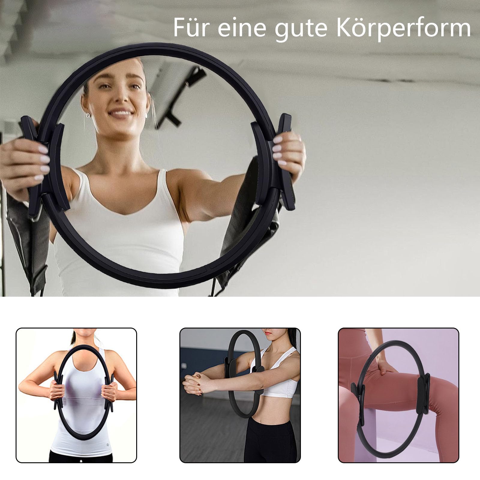 Pilates Set für Zuhause,Pilates Essential Kit mit Pilates Ring, Widerstands- und Loop Bändern, Soft Ball & Luftpumpe, Heimtraining für Damen & Anfänger