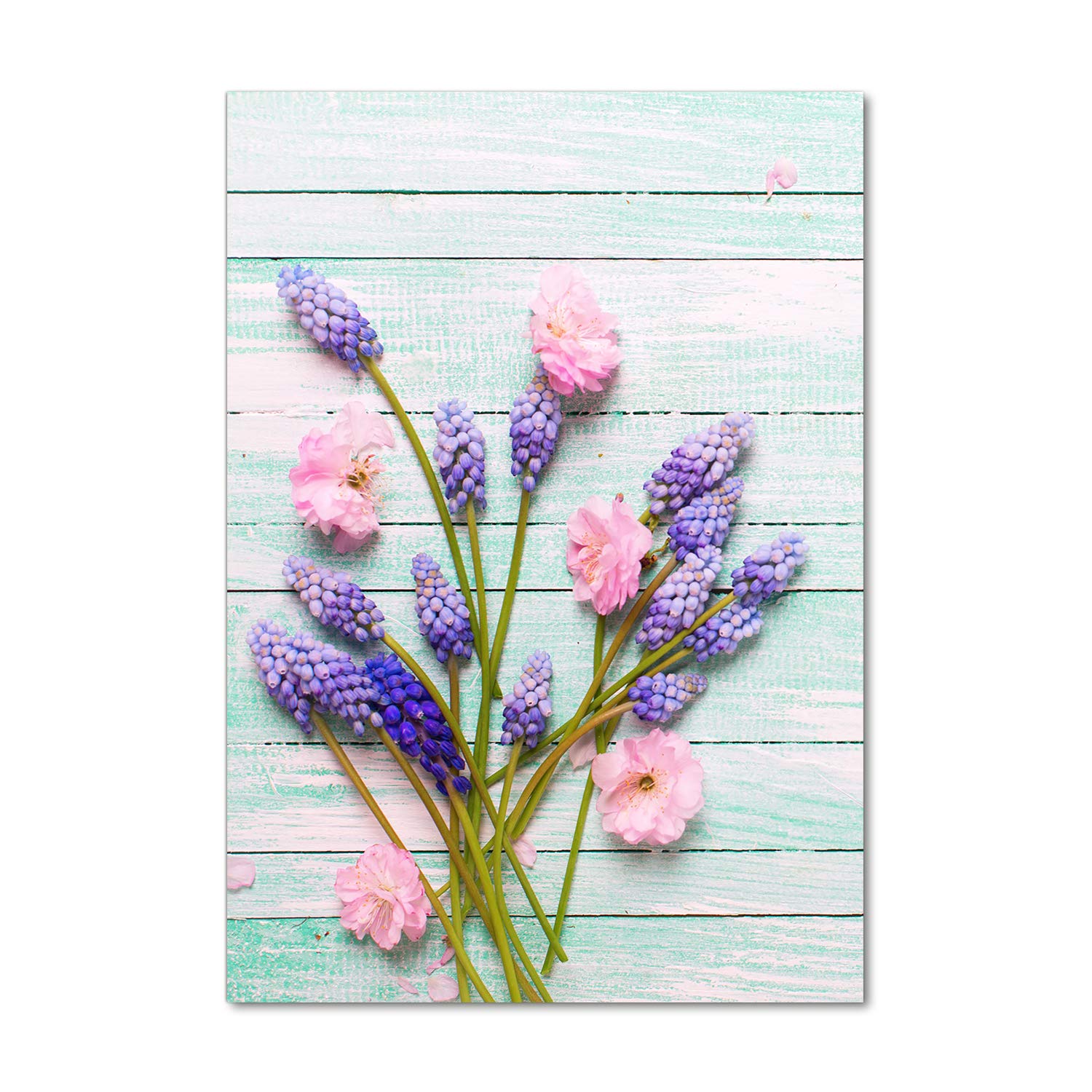Tableau en verre acrylique Tulup 70x100 cm motif floral muscari multicolore pour salon modern