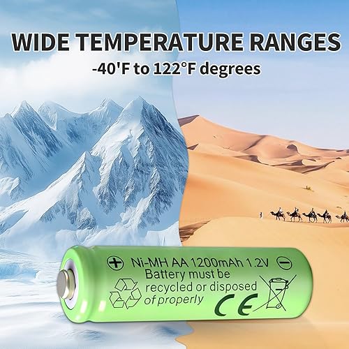 Miniatura 2 de Baterías AA recargables 1.2 V Ni-MH 1200 mAh doble A batería para jardín al aire libre luces solares paquete de 8