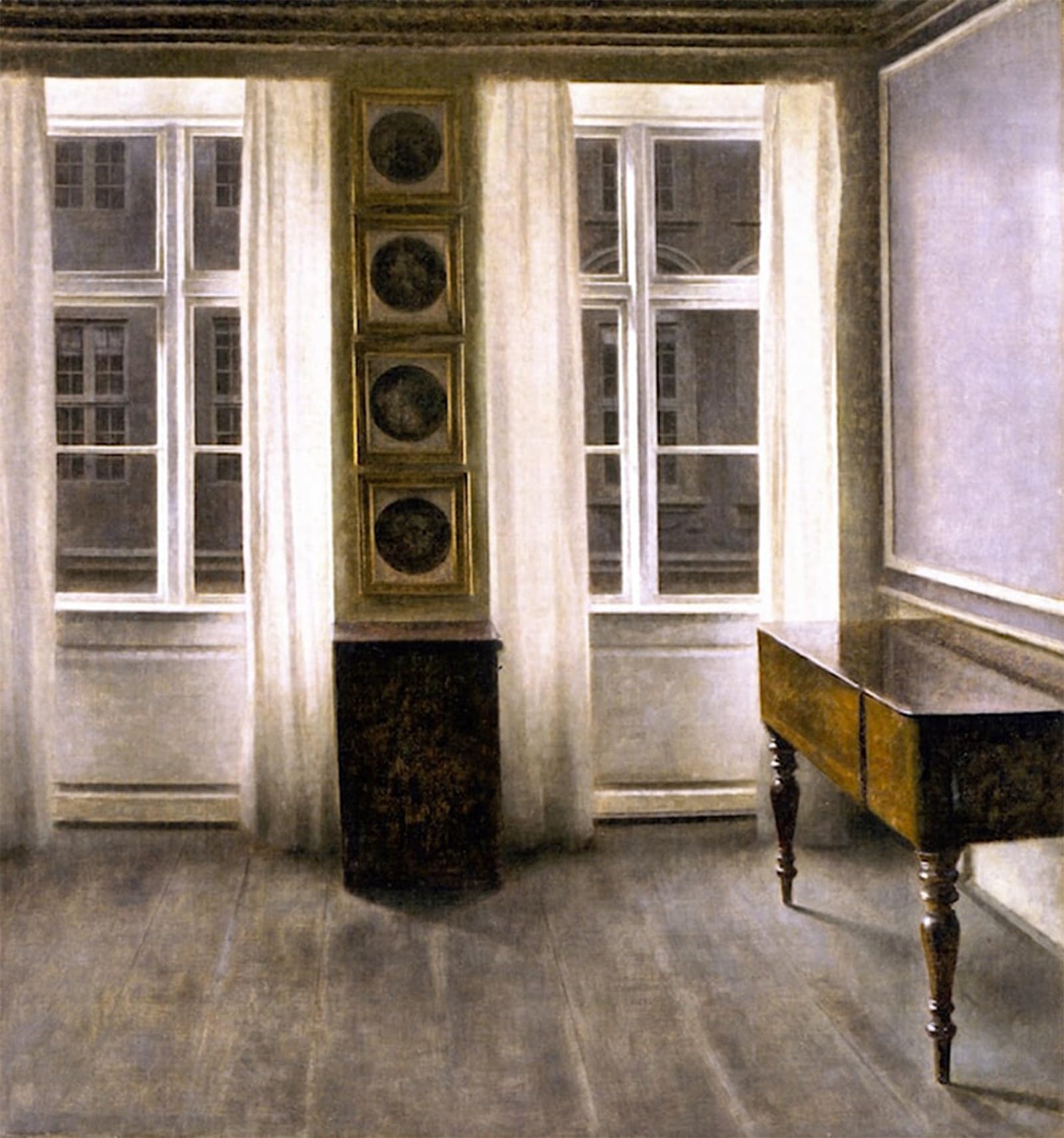 POSTERIIk Famous Modern Artwork Art Mural Interior with Four Paintings Vilhelm Hammershoi Oil Paintings Pictures for Home Decor 60x90cm