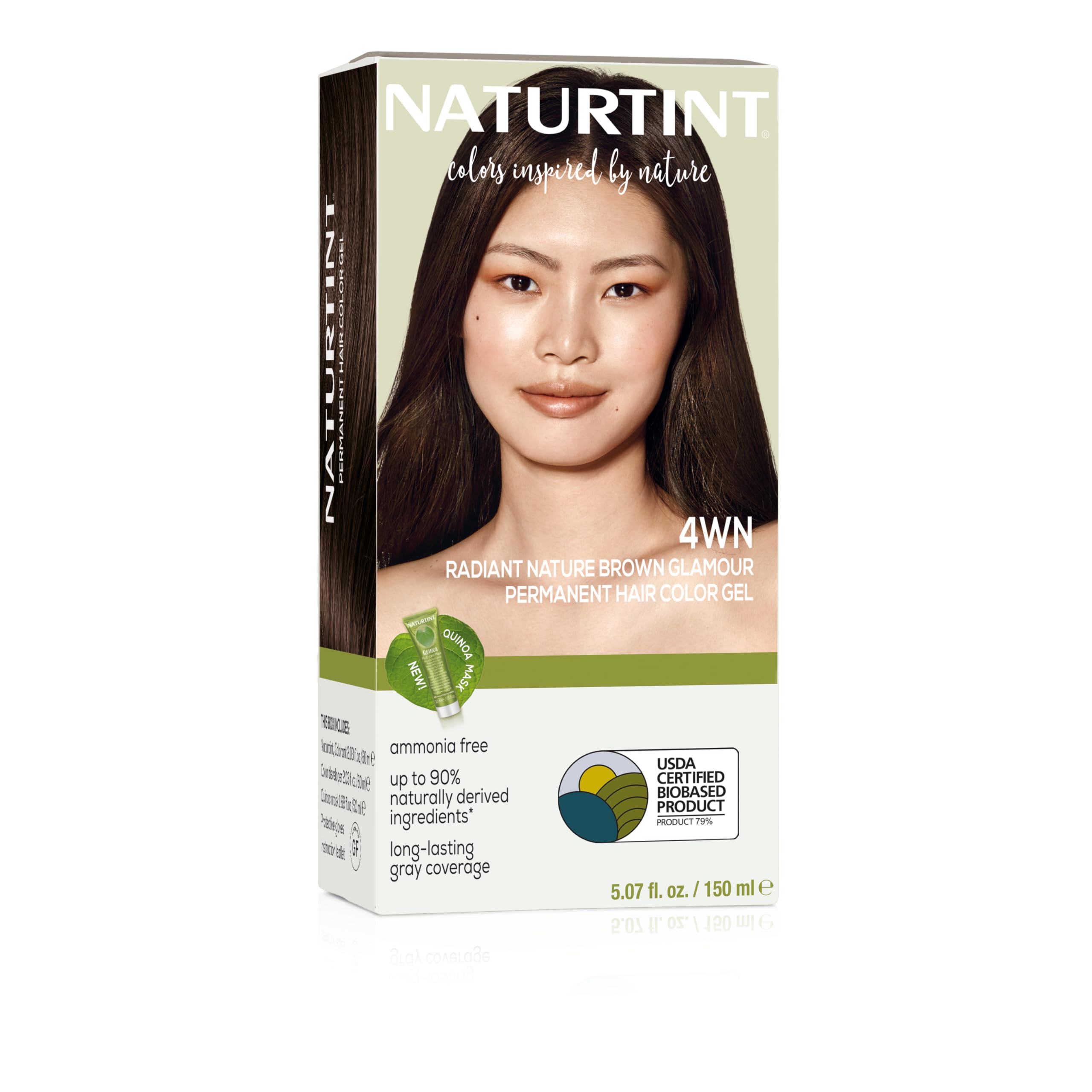 Naturtint 4WN Radiant Nature Brown Glamour Permanent Hair Color (Pack of 1), Ammonia Free, Vegan, Cruelty Free, up to 100% Gray Coverage, Long Lasting