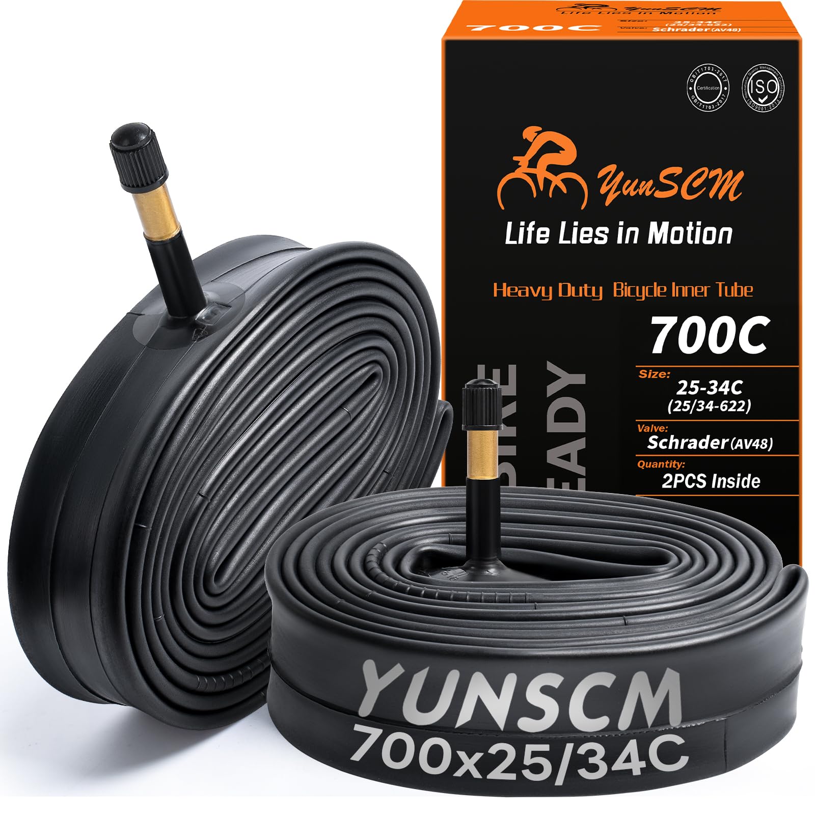 Amazon.com : 2-PCS 700C Heavy Duty Bike Tubes 700x25C/26C/28C/32C