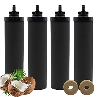 Water Filters Replacement for Berkey, 4 Pack Black Purification Elements for BB9-2 Gravity Filtration System - Amazon product rated Grade B