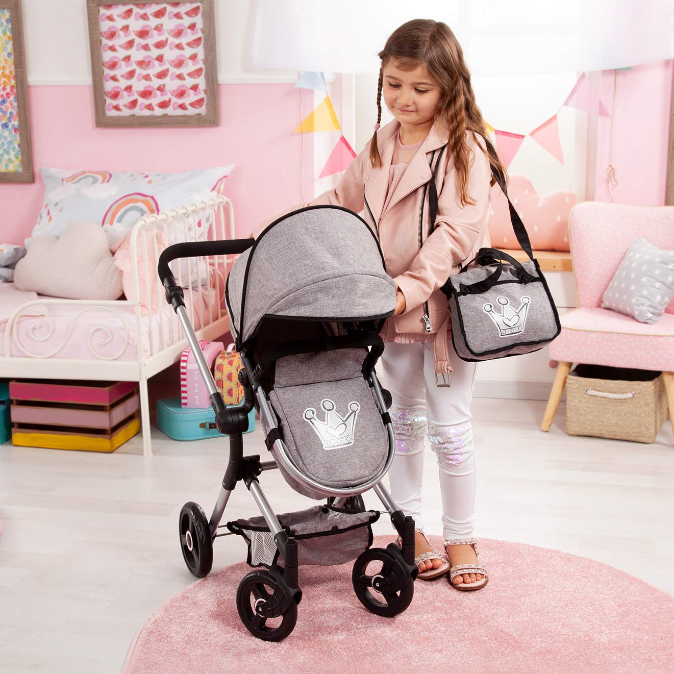 Bayer Design 18410AA Stroller, Doll Combi Pram Neo Vario with Changing