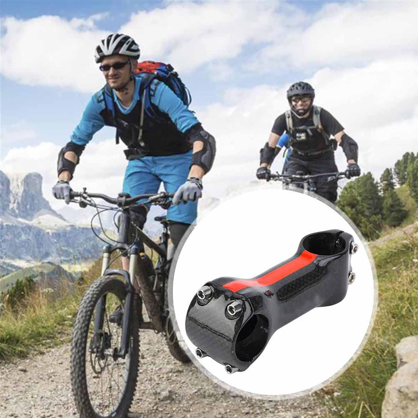 Wspornik roweru z włókna węglowego Lekki wspornik kierownicy roweru o wysokiej wytrzymałości do górskiego roweru szosowego Kierownica 31,8 mm Niebieski Zielony Czerwony 80 mm 90 (Czerwony 100*31,8 mm)