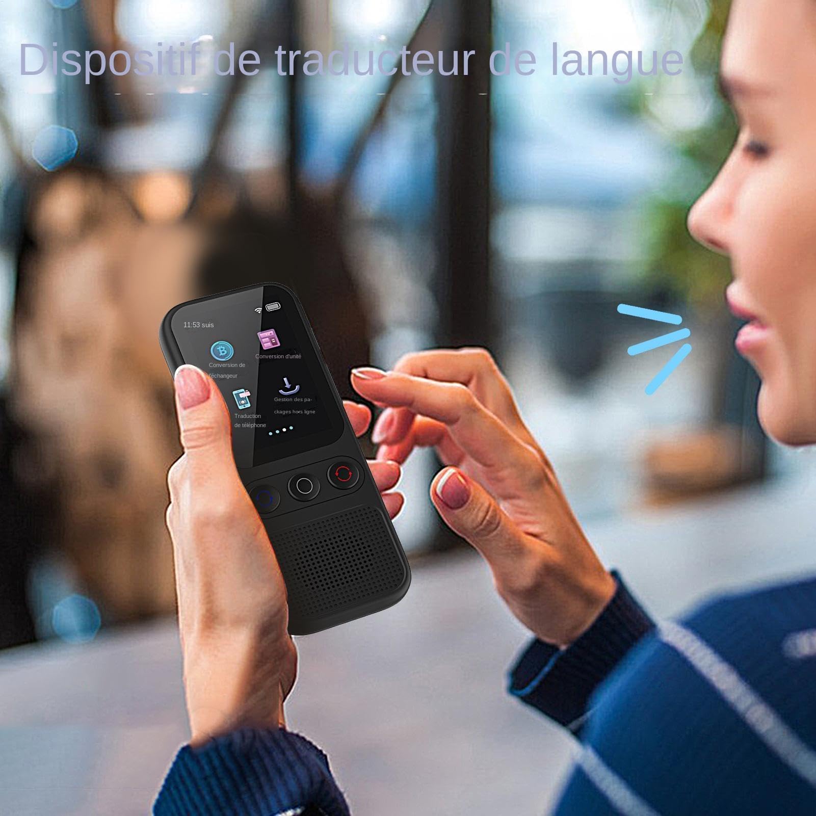 Appareil de traduction – Traducteur de langue de haute technologie, traduction vocale instantanée | Traducteur de langue parfait pour le voyage, appareil de traduction compact de poche, idéal pour le