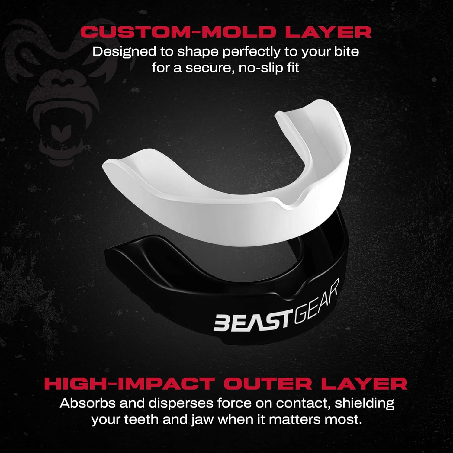Beast Gear Sports Mouth Guard - Adult and Youth Gum Shield for Boxing, Football, Lacrosse, Basketball, Rugby, MMA - Mouthguard Sports Accessories for Men, Women & Kids - Image 2