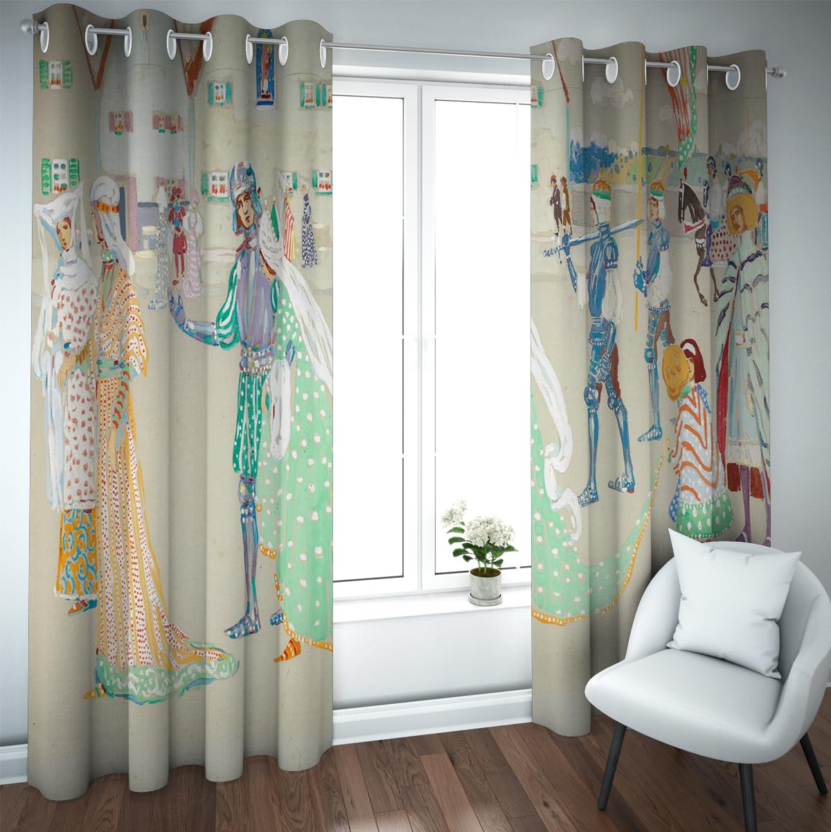 tende oscurante scena di strada in stile cittadino la giovane coppia famosa pittura stampe tende per l'arredamento camera da letto per la finestra del soggiorno camera da letto W140xL200cm 2 pannelli