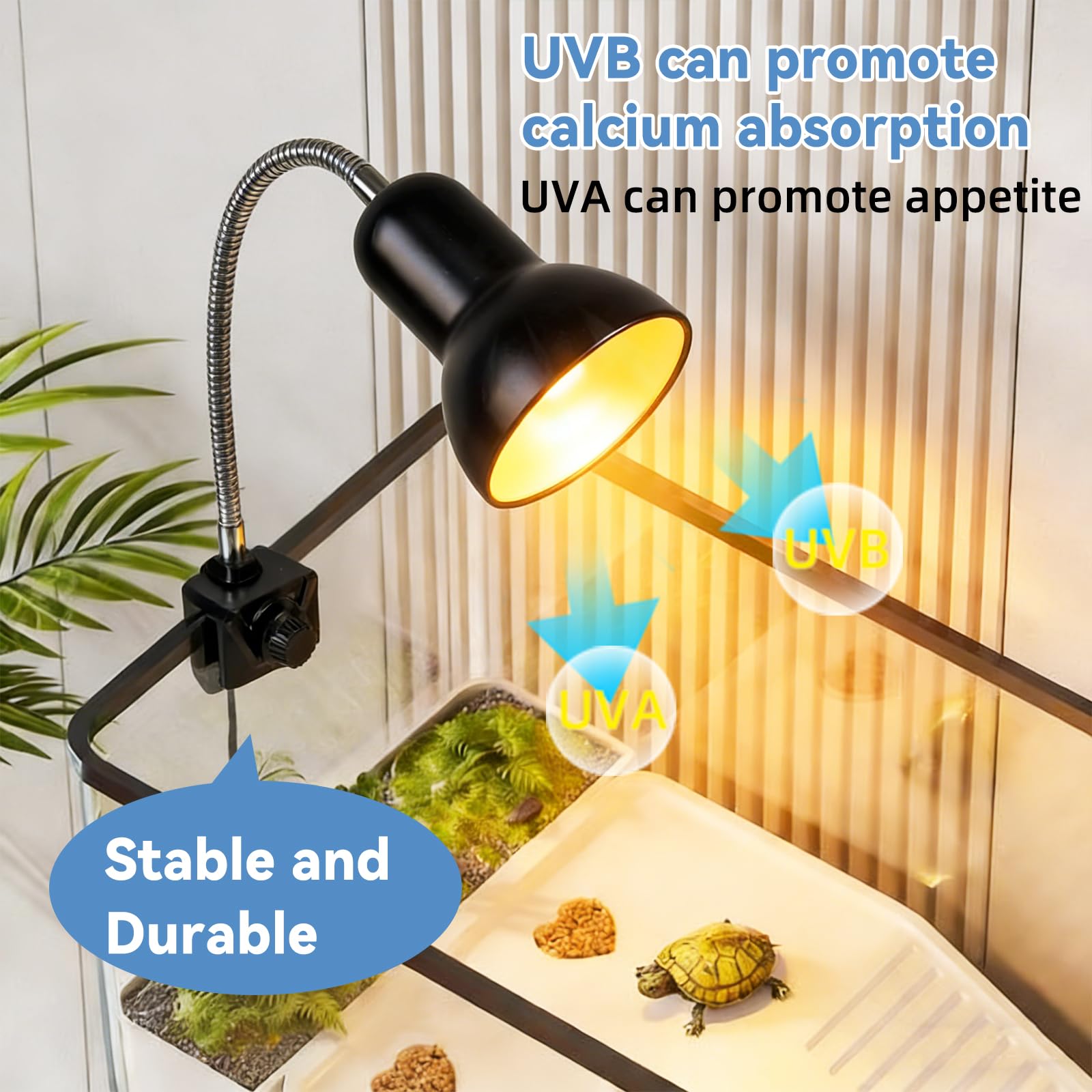 BNOSDM Reptile Heat Lamp, UVA UVB Reptile Light Bulb 25W & 50W Basking Light with 360&deg; Rotatable, Tortoise Heat Lamp for Turtle Lizard Snake Chick Cockatoo - image 2