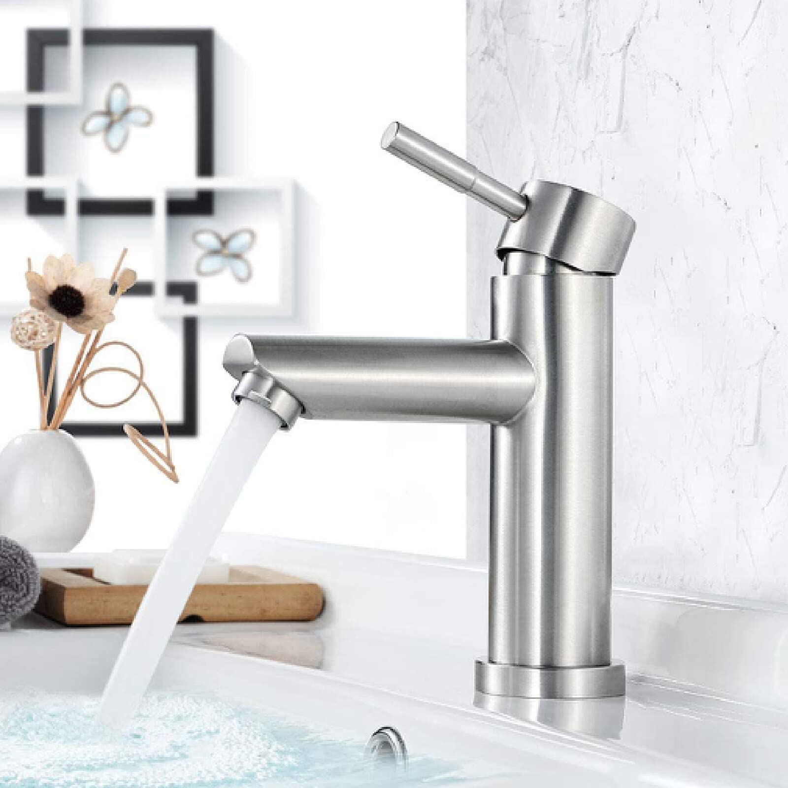 Rubinetti da bagno 3 fori nichel spazzolato Vanity