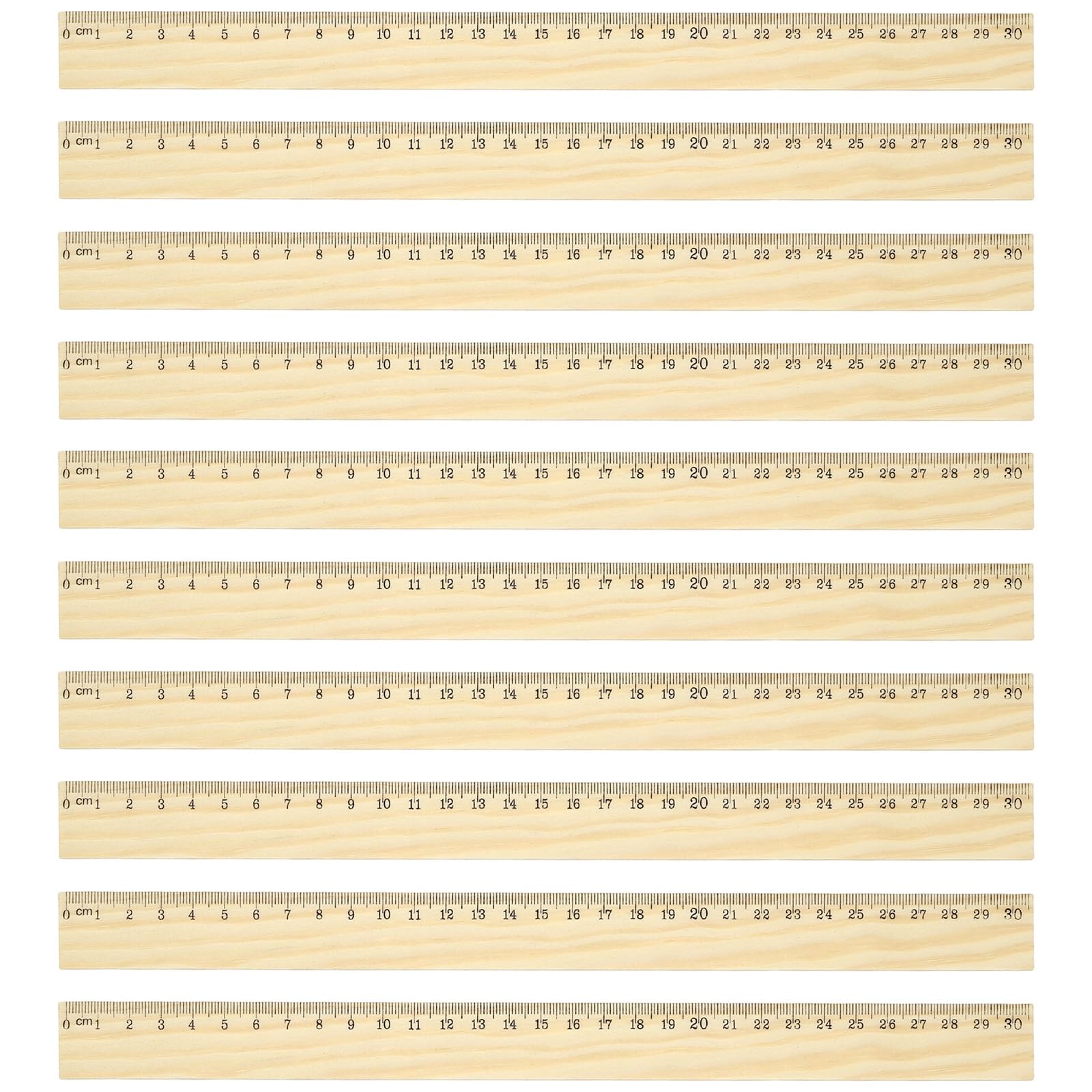 PATIKIL 12 Inch Wooden Rulers, 24Pcs Drafting Ruler Measuring Drafting Tools with Centimeters for Office Home Teacher Drawing Supplies, Wood