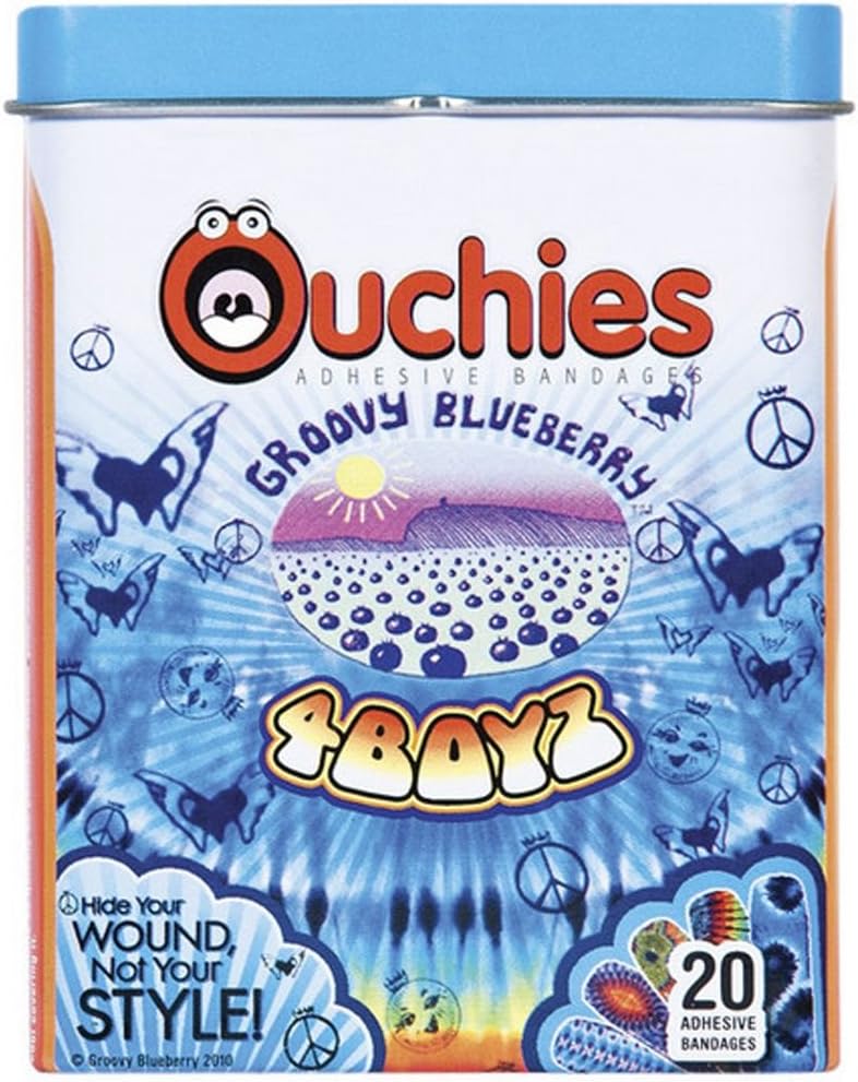 Ouchies Groovy Blueberry Boys Adhesive Bandages, 20 Count