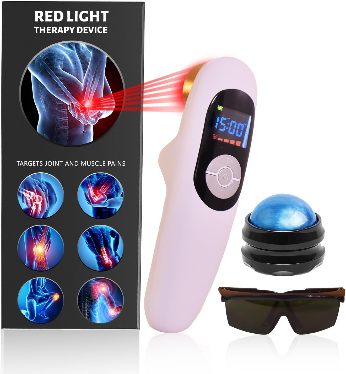 Funre Pain Relief Cold Laser Therapy Device Unit Lllt Red Light Portable Handheld Unit 650Nm+808Nm