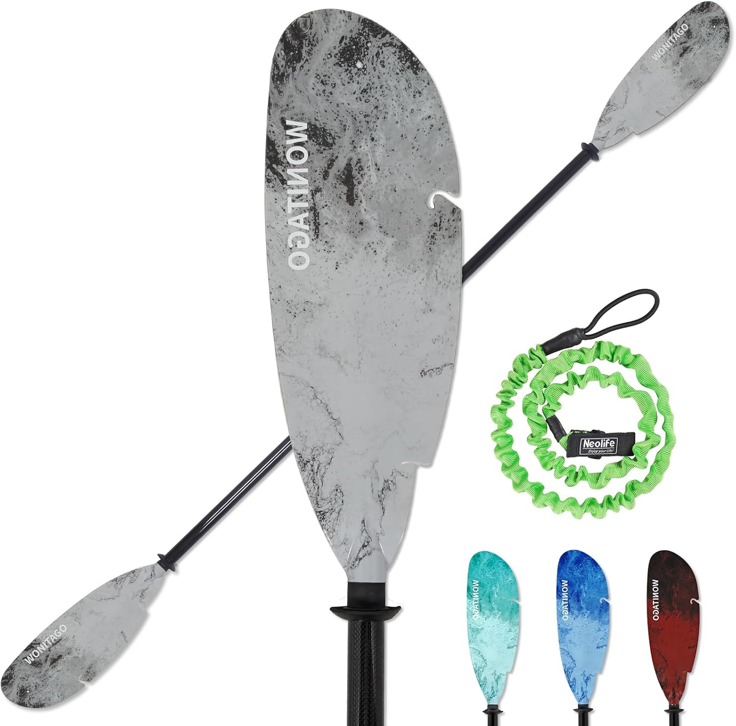 Angler Kayak Paddles Carbon Fiber Shaft and Plastic Blade, Floating Adjustable Fihsing Kayak Oars with Paddle Leash, 230-250cm/90-98 inch Angler Kayak Paddles Carbon Fiber Shaft and Plastic Blade, Floating Adjustable Fihsing Kayak Oars with Paddle Leash, 230-250cm/90-98 inch