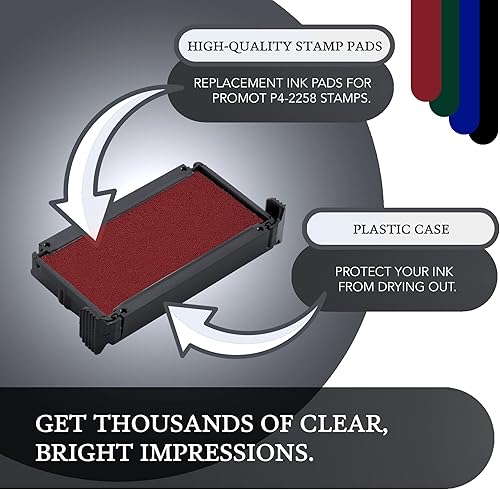 Miniatura 2 de Promot P4-2258, Trodat 4913 - Almohadilla de tinta de repuesto para sello autoentintado, repuesto de almohadilla de tinta de impresión de color,