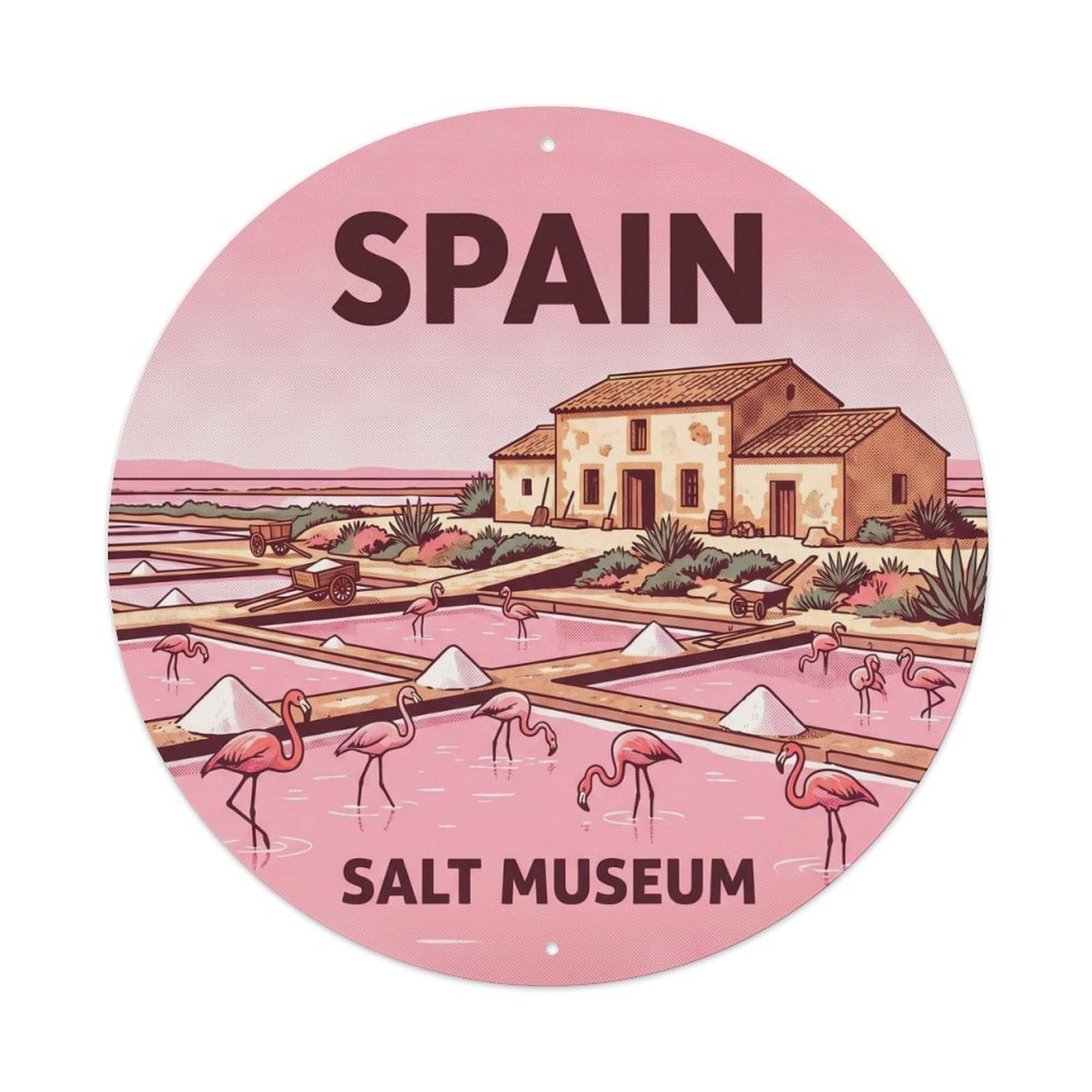 Alicante Salt Museum Spain City Landmark Destination Metal Tin Sign