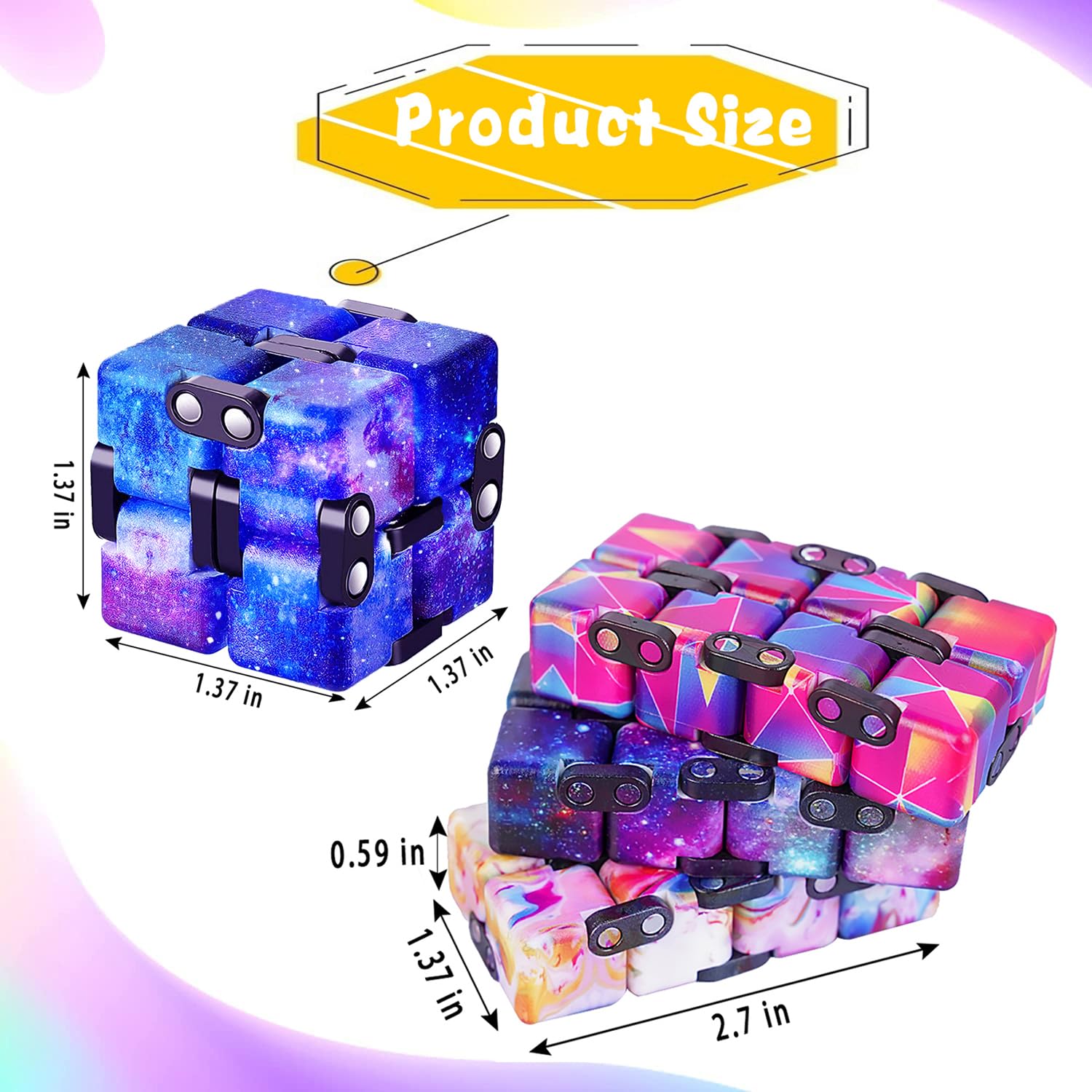 Infinity Cube Fidget Toys Métal Plastique Antistress Cube Magique Pliant Jeu Stress Anxiété Infinity Cube Fidget Toys Métal Plastique Antistress Cube Magique Pliant Jeu Stress Anxiété