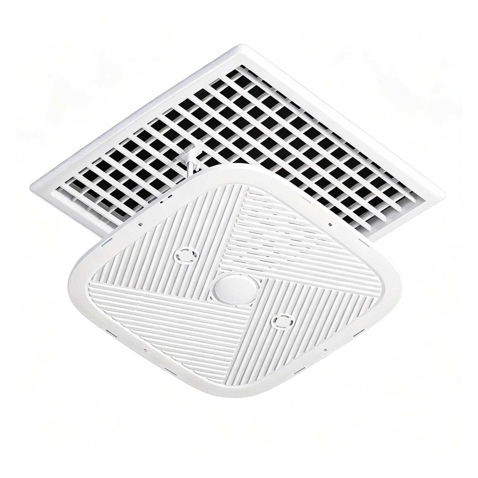 ZLLPIGLS Square Ceiling Ceiling Vent Deflector, Thickened Plastic Air Vent Deflector, Adjustable Vent Deflectors with Snap-On Mount, for Central Air Conditioners(40x40cm)
