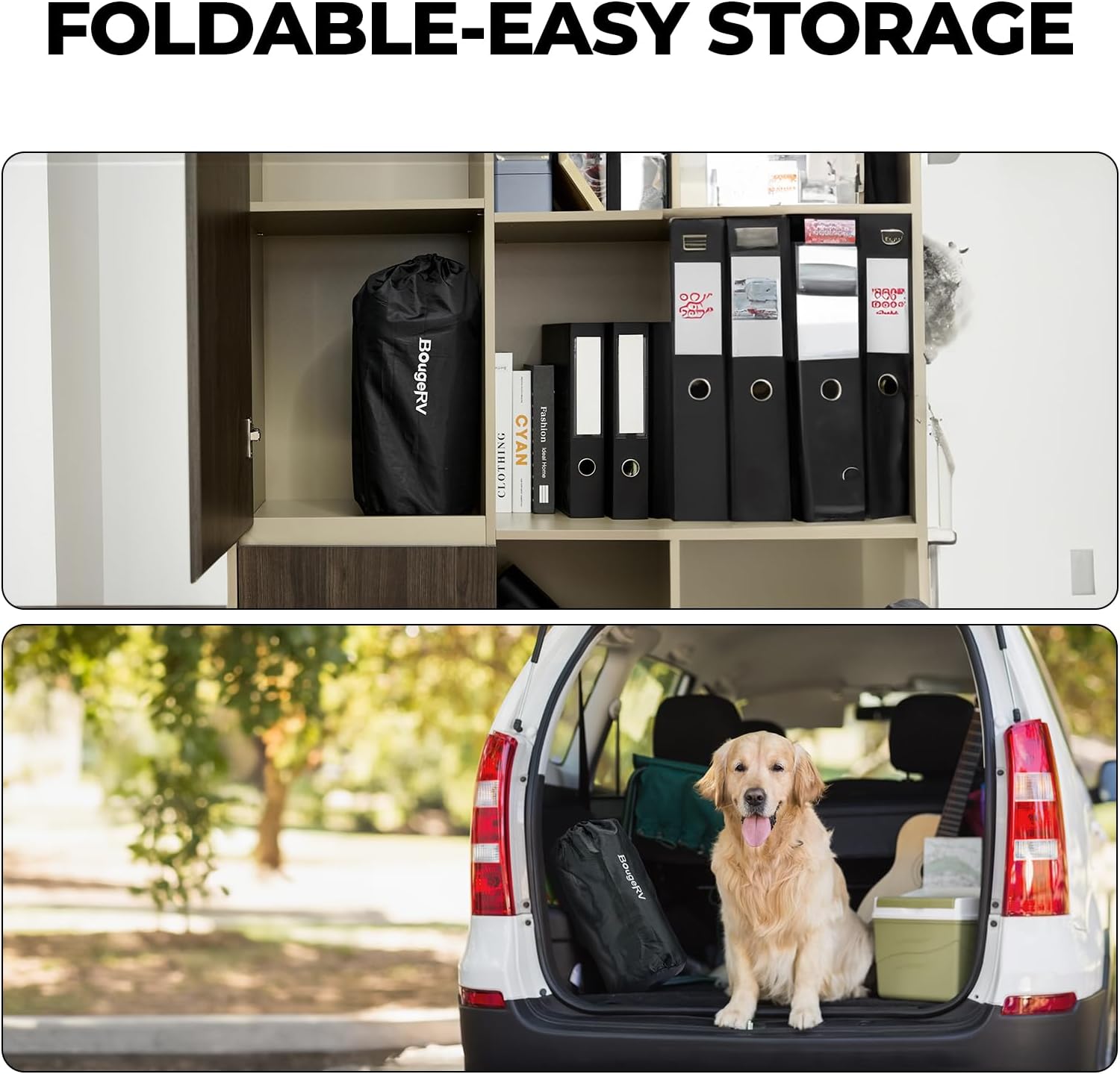 BougeRV 2.0 Soft Roof Rack Pads for Crossbars Protective, Water-Resistant Pads Surfboard Car Rack SUP Kayak Canoe Ladder Luggage Carrier, Universal for Cross Bars, Include 2 Endless Ratchet Straps - Image 7