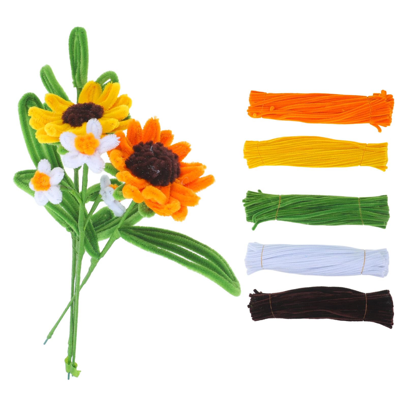 WRITWAA 1 Box Kit Fiori in Steli Flessibili Steli in Ciniglia per Lavoretti Fai da Te Decorazioni Feste e Progetti Artistici