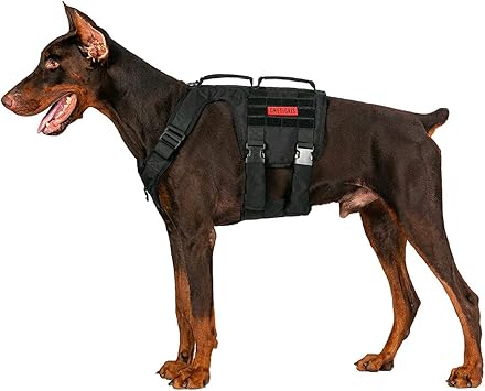 Amazon Onetigris 犬用ハーネス 胴輪 介助犬 中型犬 大型犬 四つ部分調整可能 Molle対応 柔らかい保護カバー付き M ブラック Onetigris ハーネス 通販