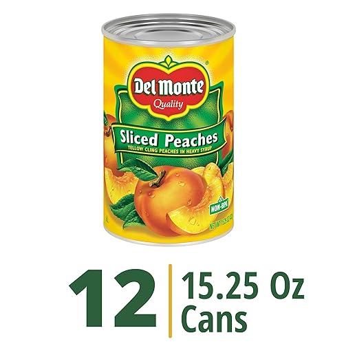 Miniatura 8 de Del Monte Melocotones enlatados en rodajas en almíbar pesado, agarre amarillo, 8.5 onzas, paquete de 12
