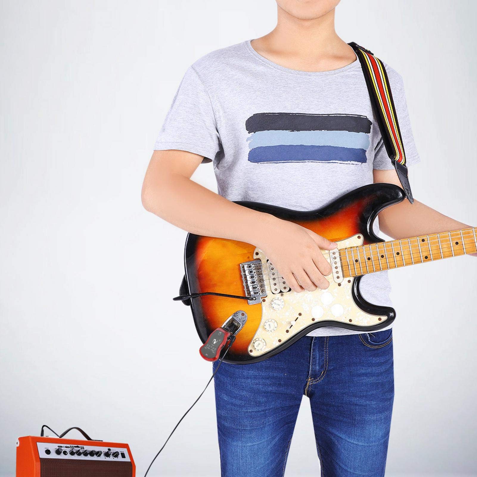 Effetti per chitarra Bluetooth - Effetti per sintetizzatori per chitarra portatili - Jack di uscita da 3,5 mm 5 modalità audio Effetti per chitarra Amplificatore Accessorio per chitarra