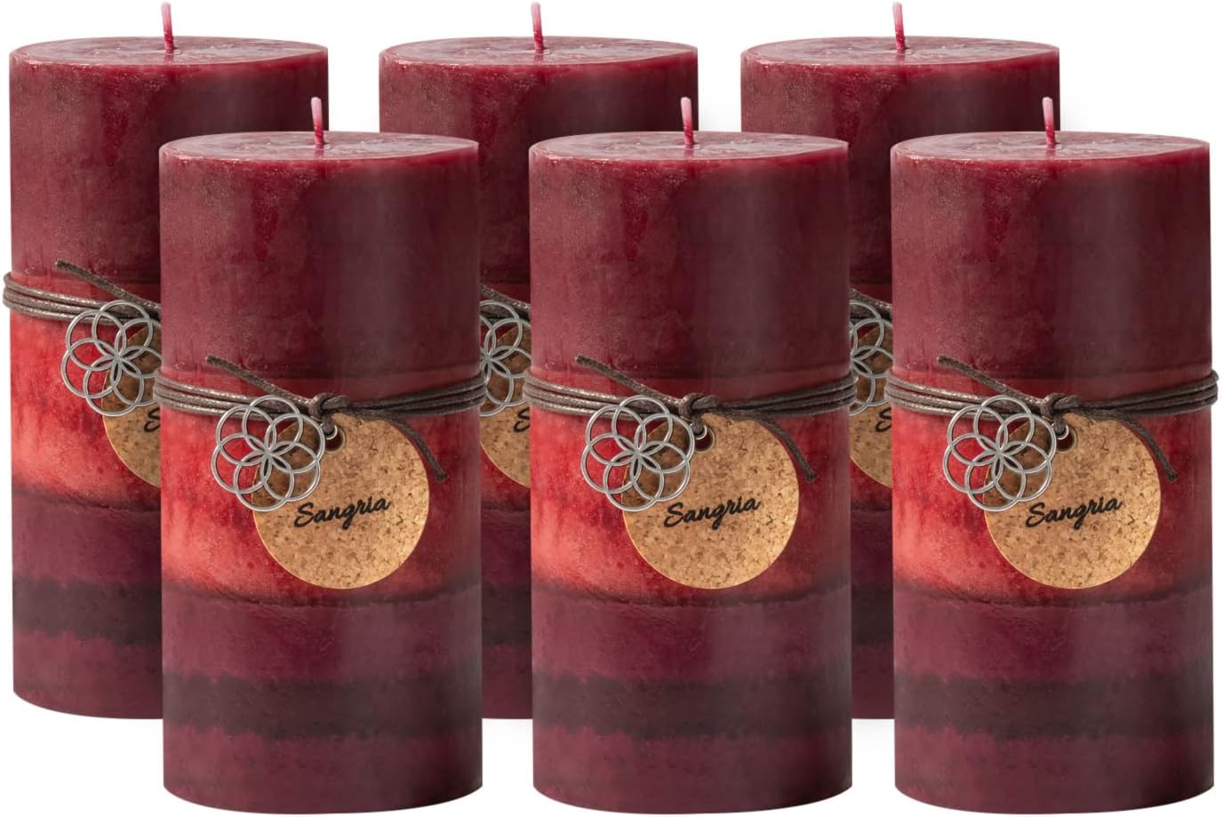 Royal Imports 3"x6" Fall Pillar Unscented Candles for Thanksgiving, Autumn, Halloween and Harvest, Rustic Farmhouse Wedding & Holiday Home Decor, Dripless & Smokeless, Set of 6 - Brown Ombre Wax