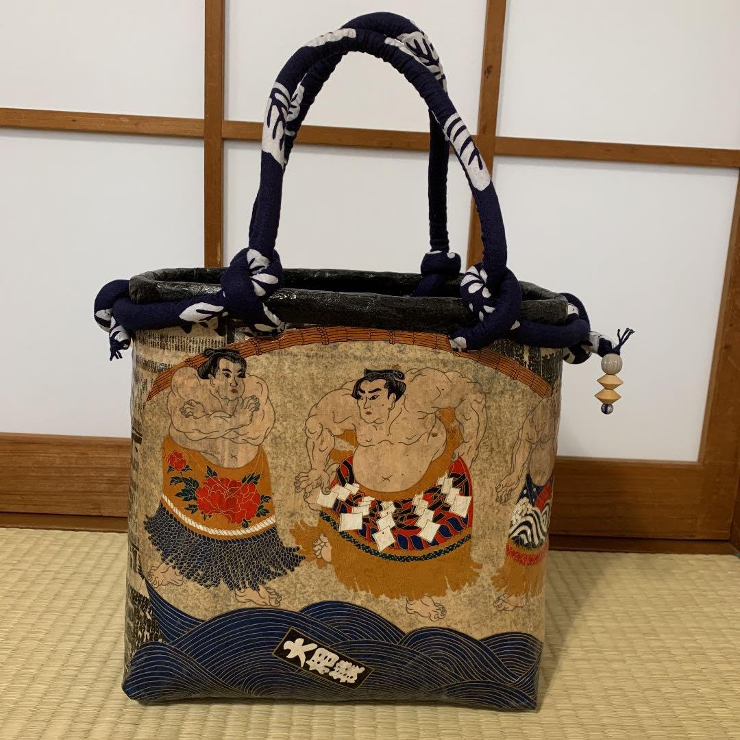 一閑張りバッグ(相撲) ニス仕上げ 一閑張りバッグ(相撲) ニス仕上げ