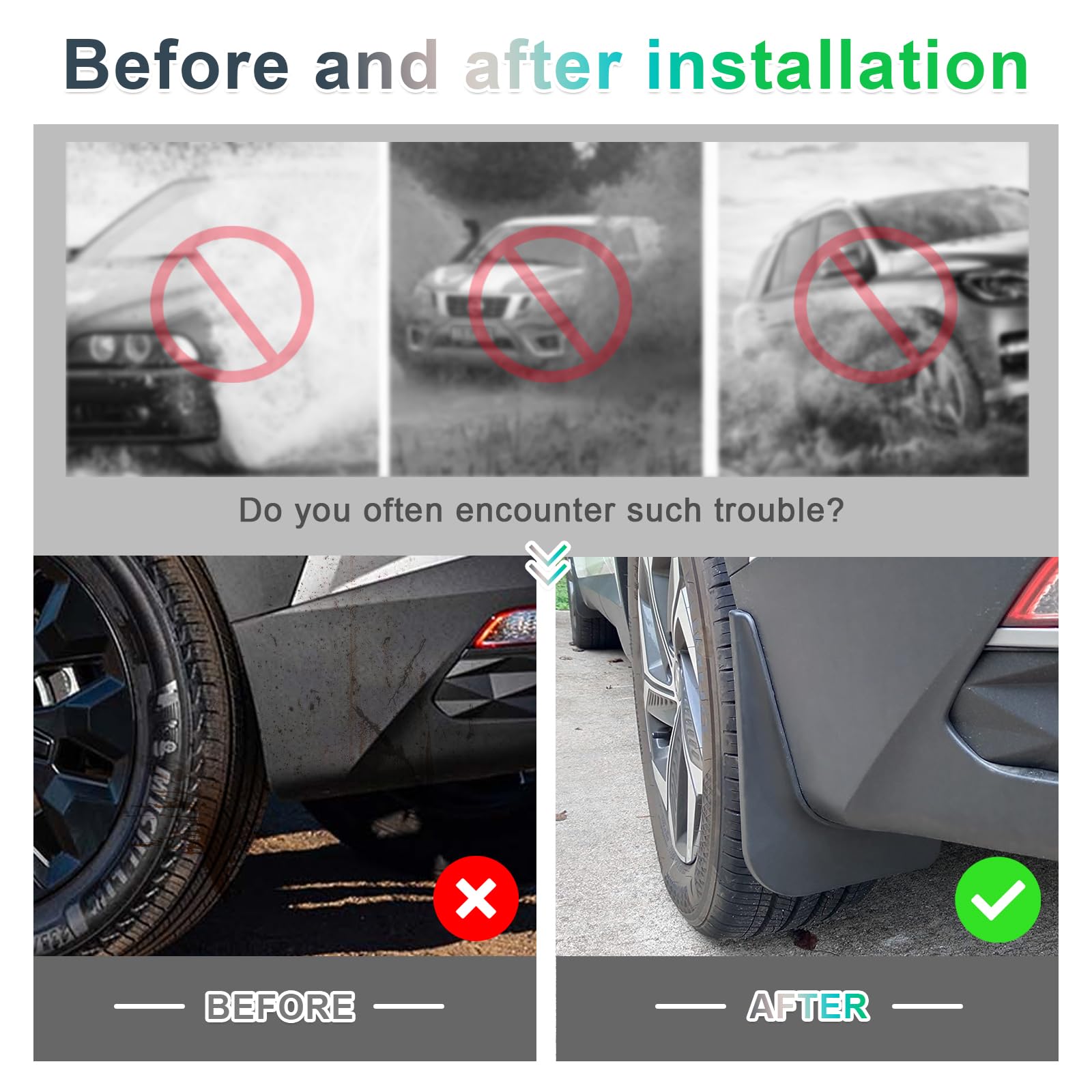 GAFAT Kompatibel mit Hyundai Tucson 2025 2026 Schmutzfänger, Facelift Tucson NX4 2025 Kotflügel Vorne und Hinten Spritzschutz, ABS Kunststoff Kein Bohren [Nicht für N Line] (4 Stück)