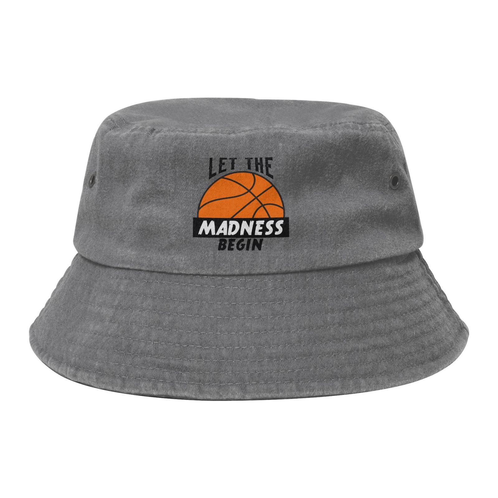 Let The Madness Begin Bucket Hat for Women Men Summer Travel Sun Hat Outdoor Cap Funny Bucket Hats Gray