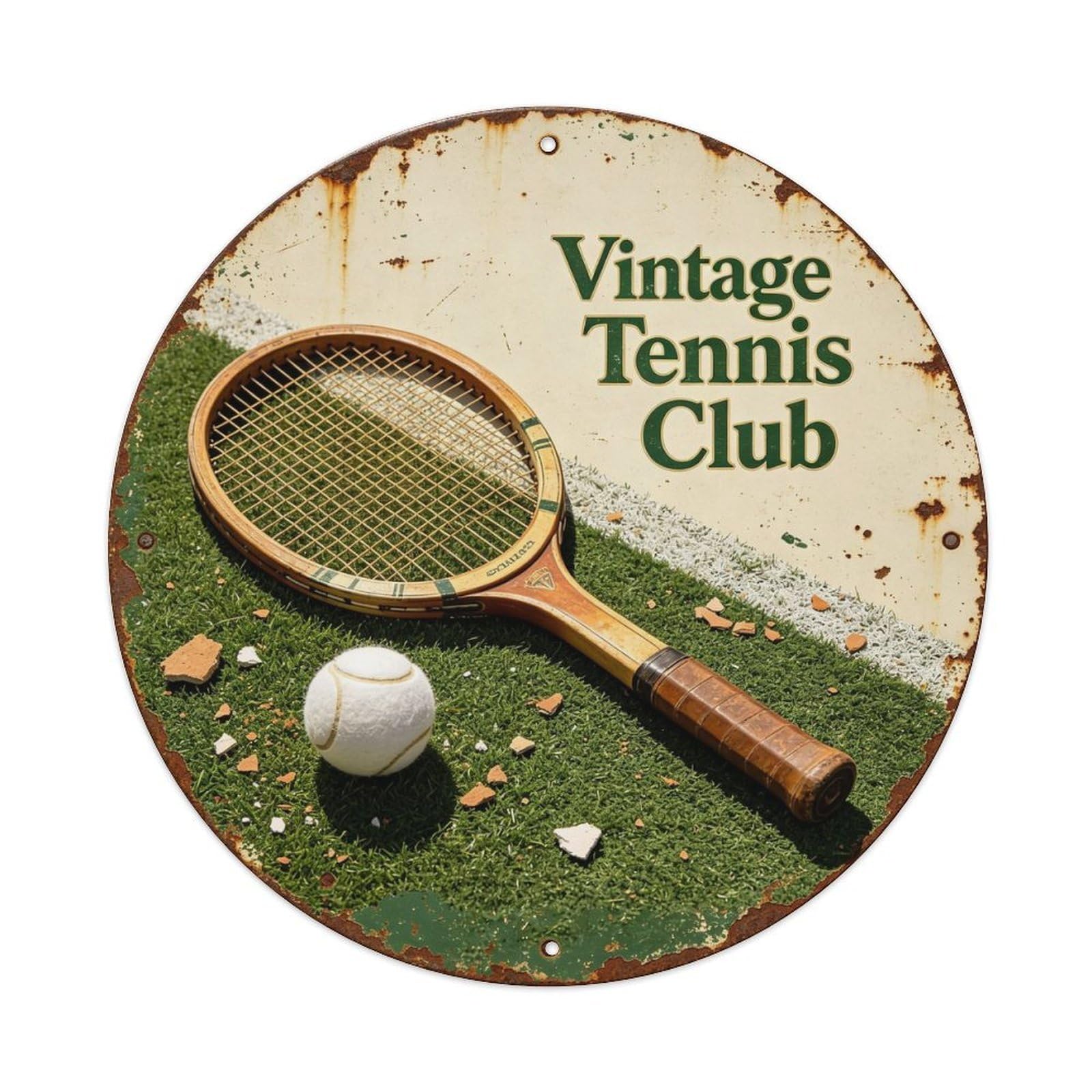 Vintage Tennis Club Metal Tin Sign Plaque