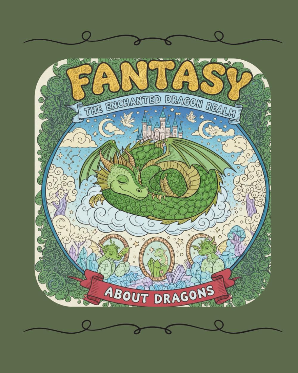 Fantasy, The Enchanted Dragon Realm: coloring book
