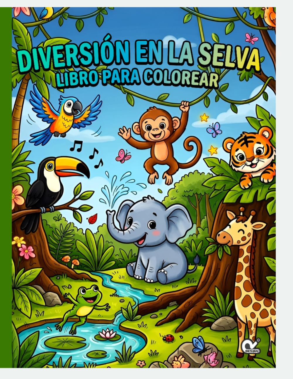 Diversión en la selva libro para colorear