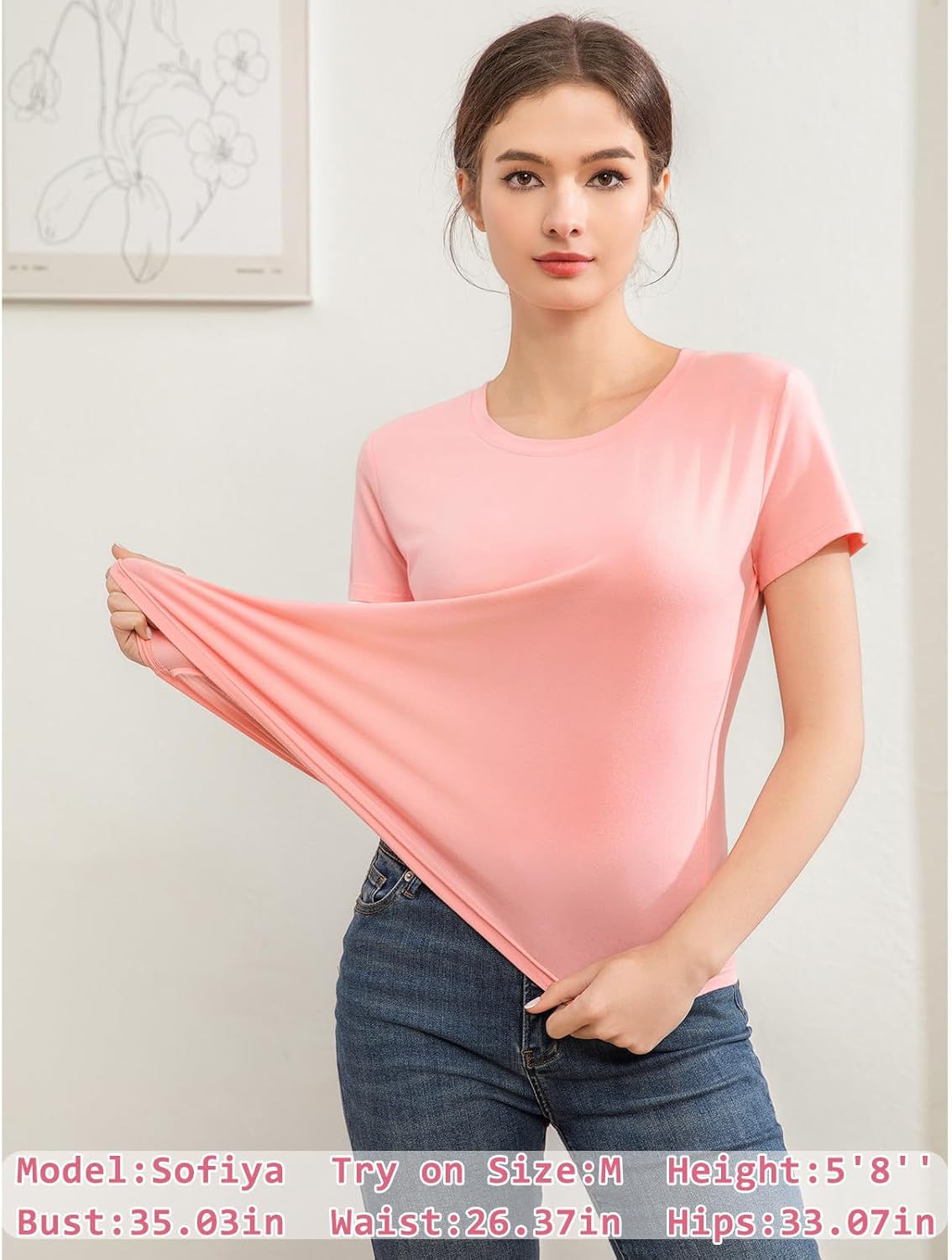 Short Sleeve T Shirts for Women Basic Tees Cropped Tshirts Casual Summer Tops Crewneck Plain Petite Tops - Image 4