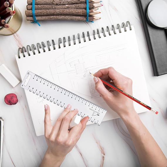 10 Pcs 2B Graphite with rubbers, Wooden Hexagonal Pencils, Penci for School