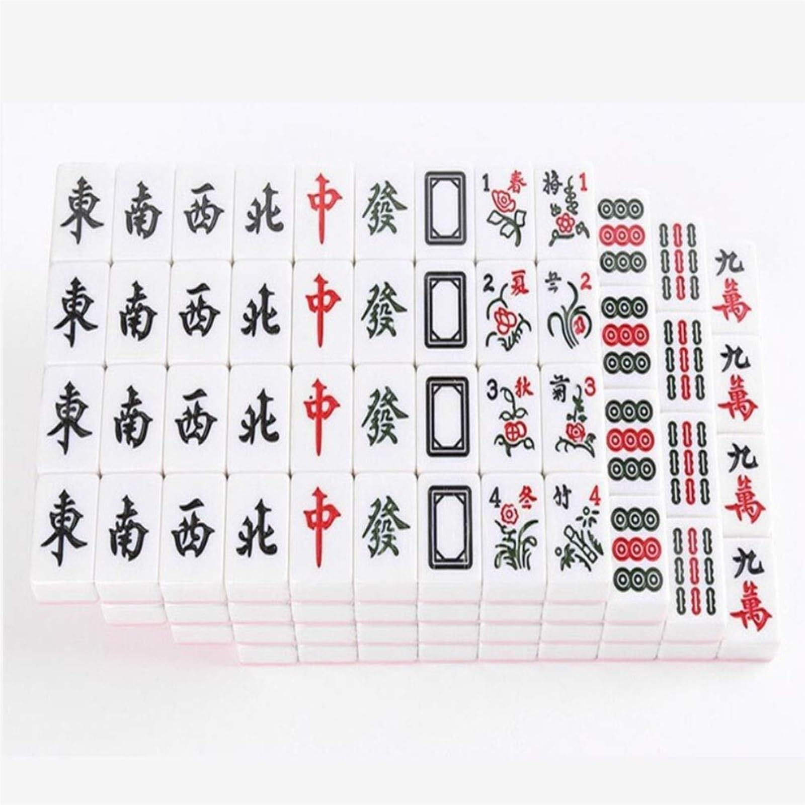 Chinesisches Mahjong Mahjong-Set, Mahjong-Set, Partyspiel, Traditionelles Spiel Mit Klapptisch, Aufbewahrungstasche, 144 Spielsteine Für Familie Reise Spiel(B)