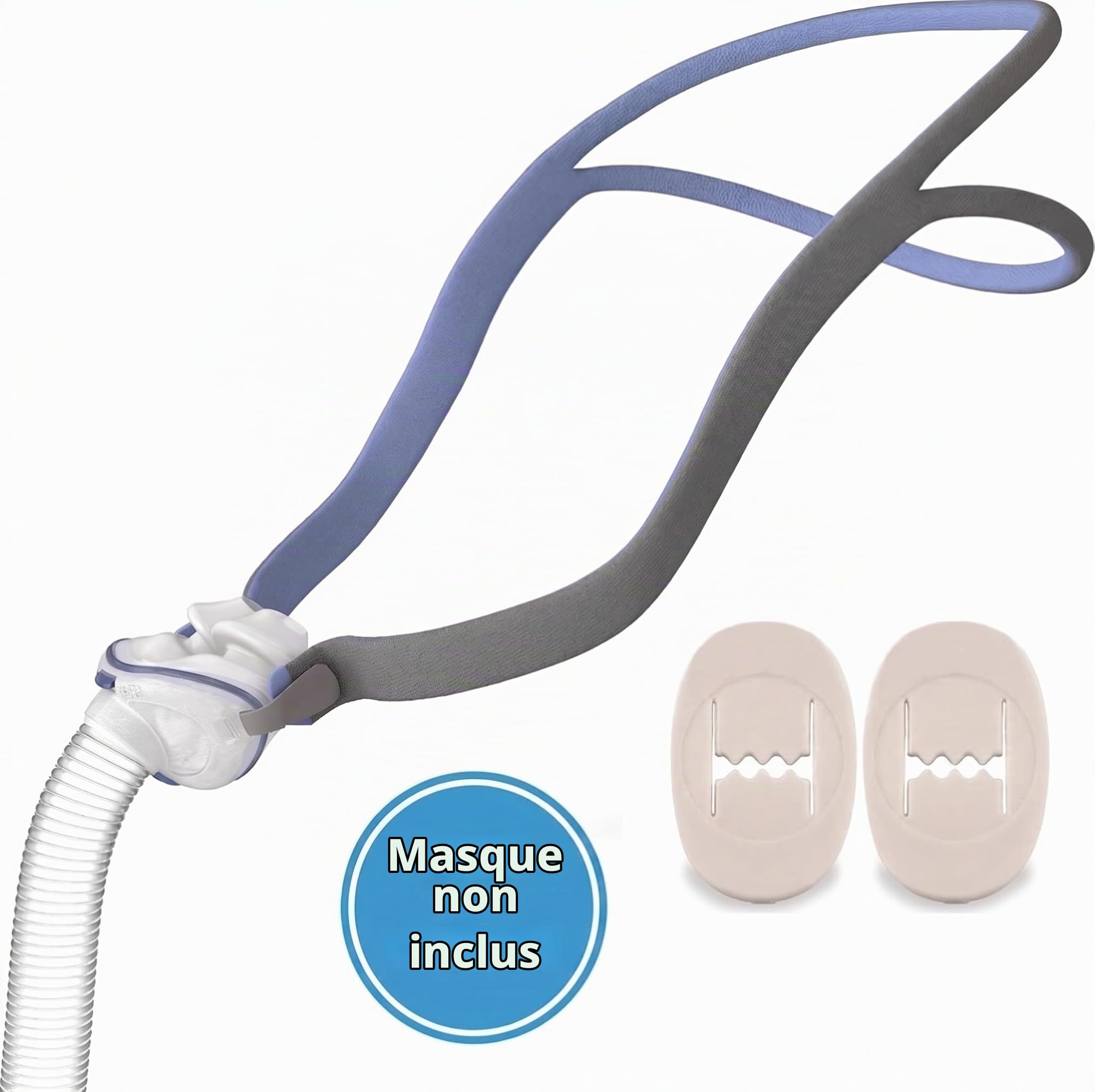 Sangle de harnais CPAP compatible avec le masque CPAP ResMed AirFit P10 (masque non inclus) - Sangles pour AirFit P10 - Sangles de masque pour masque oreiller CPAP P10 - CPAP Headgear AirFit P10