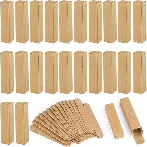 Miniatura 1 de Cositina Paquete de 100 cajas de papel kraft de 0.78 x 0.78 x 3.34 pulgadas, caja de lápiz labial rectangular, cajas de papel kraft de esencia,