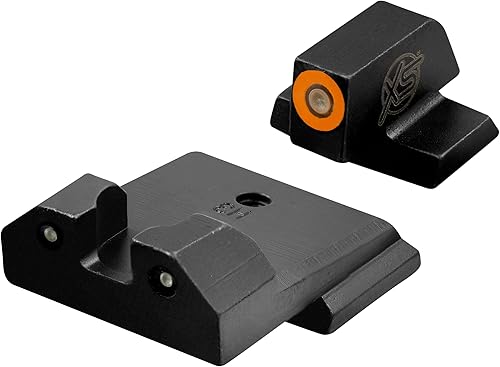 XS SIGHTS R3D Tritium Night Sight Orange para S&W M&P y M2.0 - Tamaño completo y compacto, frontal y trasero que brilla en la oscuridad Tritio para