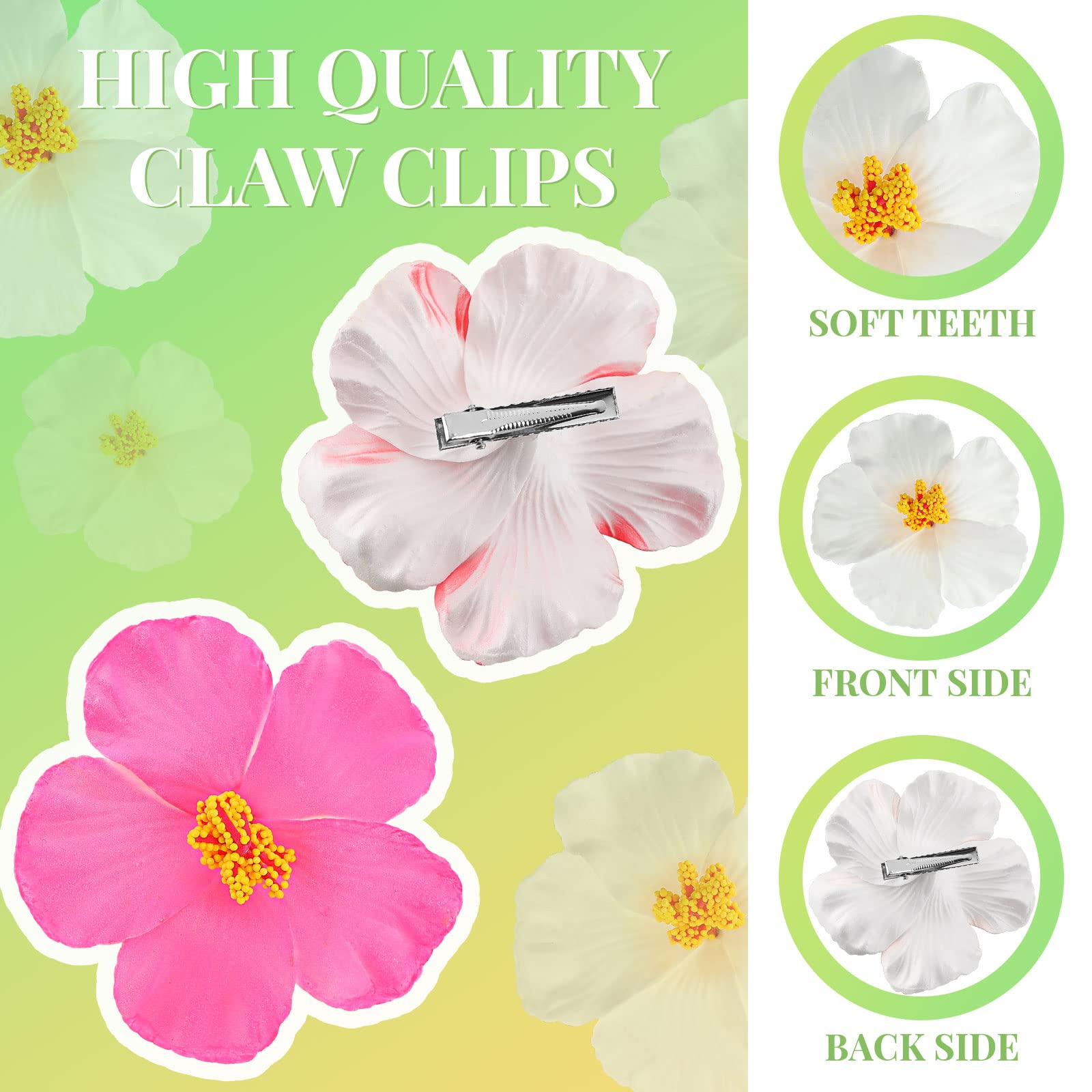 27 Pcs Flower Hair Clip Hawaiian Hibiscus Flowers Clips Bridal Wedding Party Beach Hair Clips Foam Hibiscus Flower Hair Clips for Women Vacation Outfit Bridal Wedding Party Decorations, 3.15-3.54 Inch
