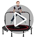 Image of Dolphy Portable & Foldable Trampoline - 40 inch in-Home Mini Rebounder with Adjustable Handrail, Fitness Body Exercise for Kids Adults Indoor /Garden Workout Max Load 80kg.