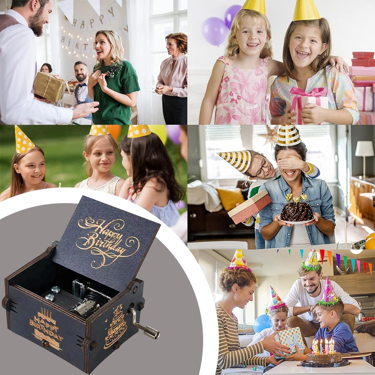 Vintage Hand Crank Music Box - Happy Birthday Gift -7