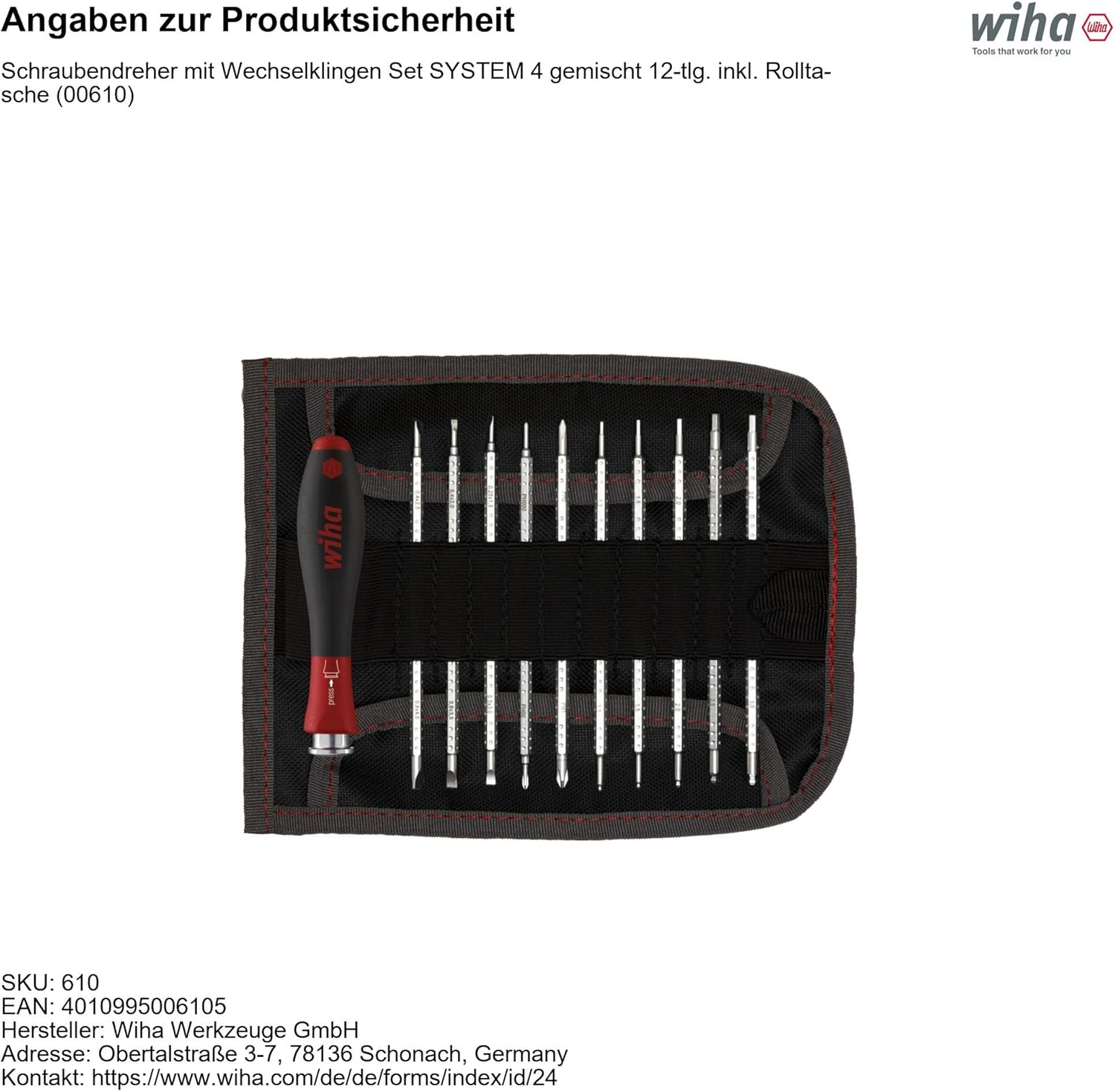 Wiha 269EB11 System 4 Combi- Screwdriver Set 11 Piece