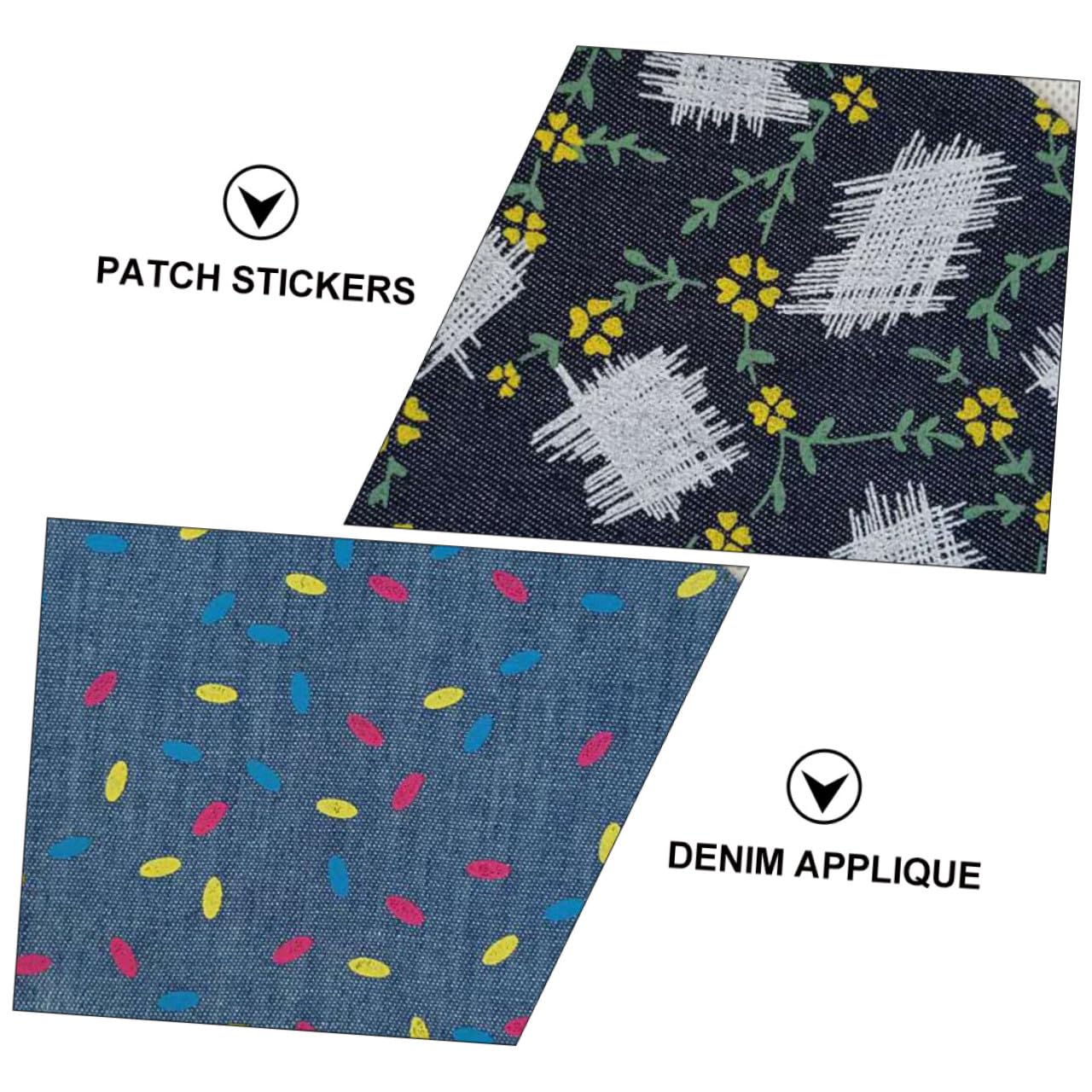 Lurrose 60stücke Bedruckte Denim Applikationen Diy Patches Für Jeans Und Kleidung Zufällige Farben Für Kreative Reparaturen Und Gestaltung