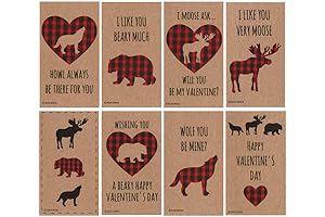 Valentine's Day Wolf Cards with Cutest Moose, Bear Pals