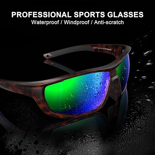 Miniatura 3 de Carfia Gafas de sol deportivas polarizadas para hombres y mujeres TR90 ligeras, con marco fresco, para conducir, ciclismo, correr, pescar, gafas,