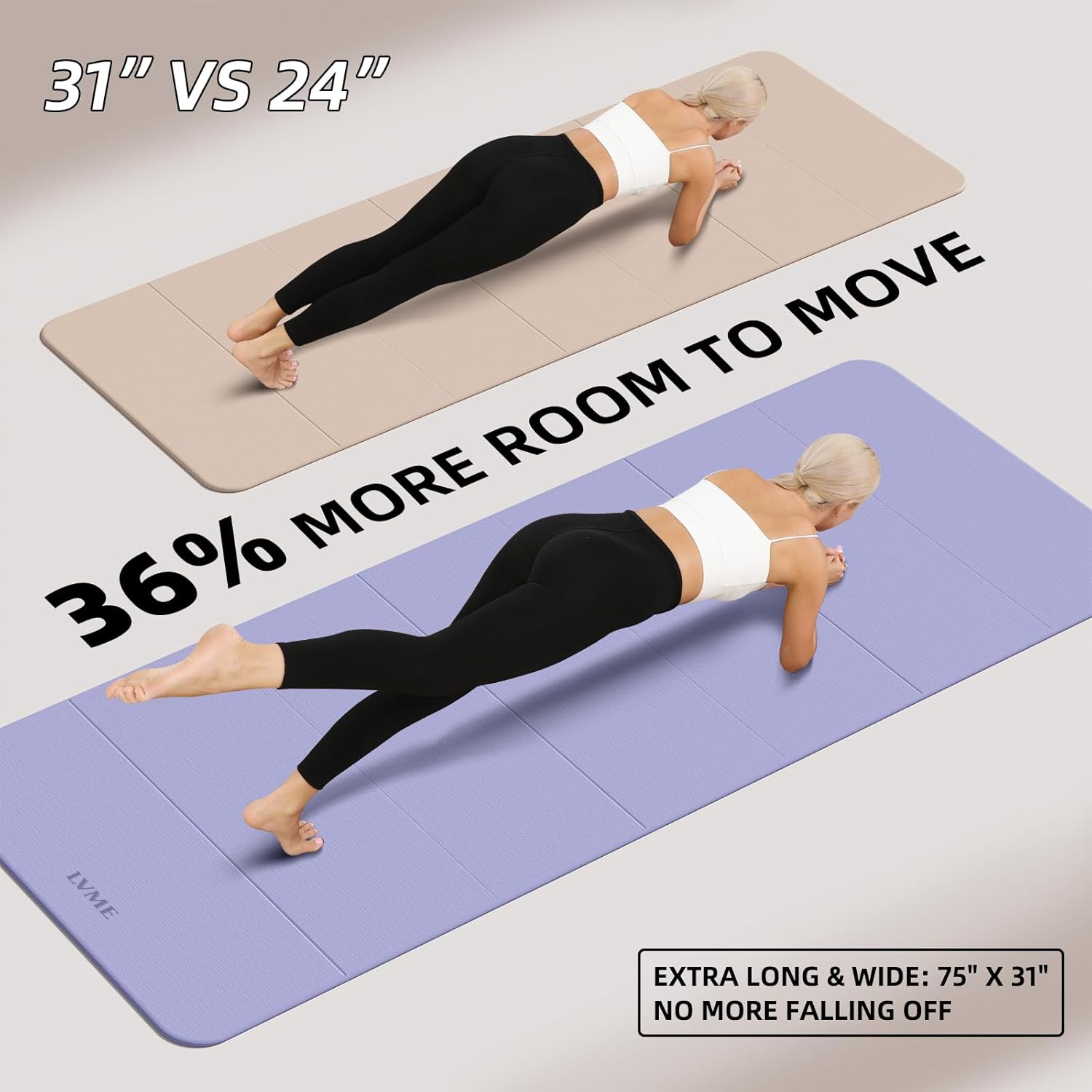 Foldable Yoga Mat – Lightweight, 75"x31" Extra Long Wide Yoga Mats for Women and men, Easy to Store for Yoga, Pilates, Home Workouts, and Floor Exercises - Image 4