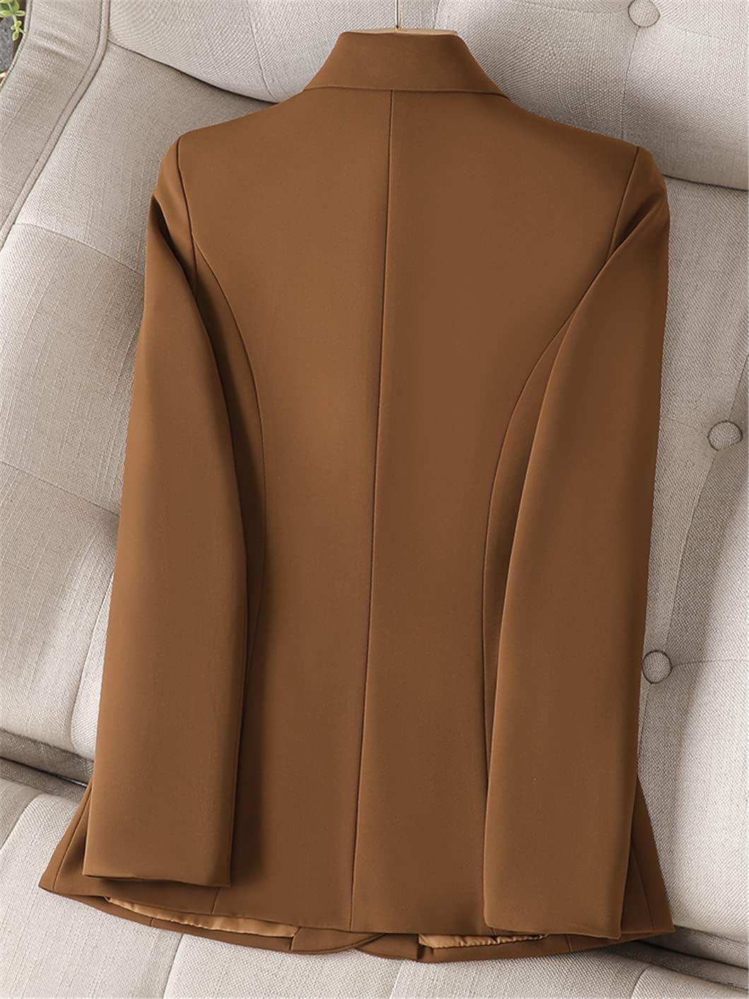 Brown Black Blazer Women Single Breasted Office Ladies Business Work Wear Formal Coat