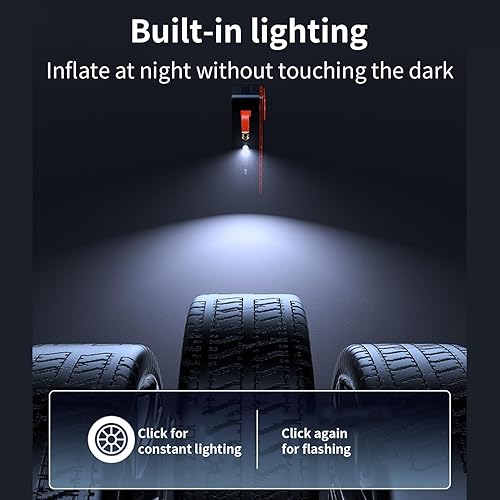 Miniatura 7 de Tire Inflator - 130PSI Digital Screen Pump  Portable Air Pump with Pressure Gauge - for Car Bike Motorcycle Daily Commute